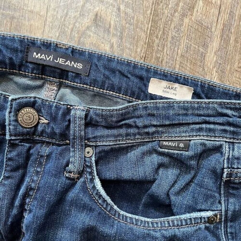 Mavi Men's Slim Straight Jeans - Dark Blue - Picture 3 of 6